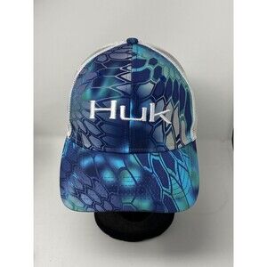 Huk Fishing Trucker hat Blue/White Snap Back Adjustable Baseball Cap